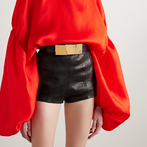 KHAITE Medium Axel Belt in Black Leather / Gold Size 80 main image 13